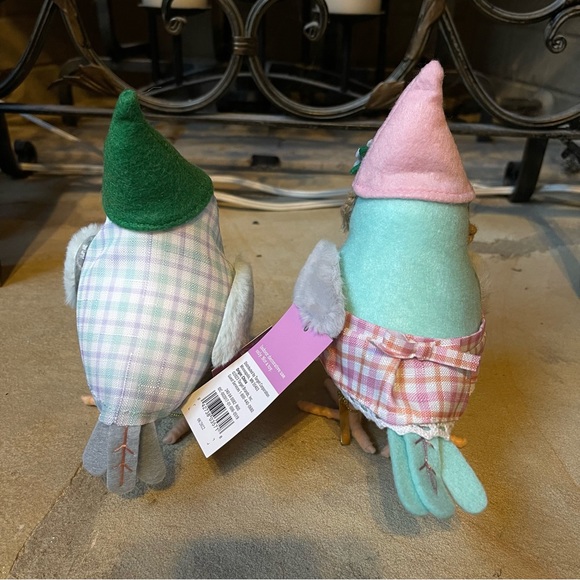 NWT Spring Set of Two Boy and Girl Gnome Felt Bird Decor - Picture 4 of 4